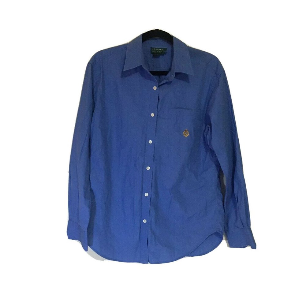 Women Lauren By Ralph Lauren Button Up Shirt Blue